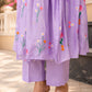 Lavender Daisy Chanderi Angrakha Kurta Set