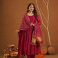 Hoor Pink Silk Anarkali Set With Bandhej Dupatta
