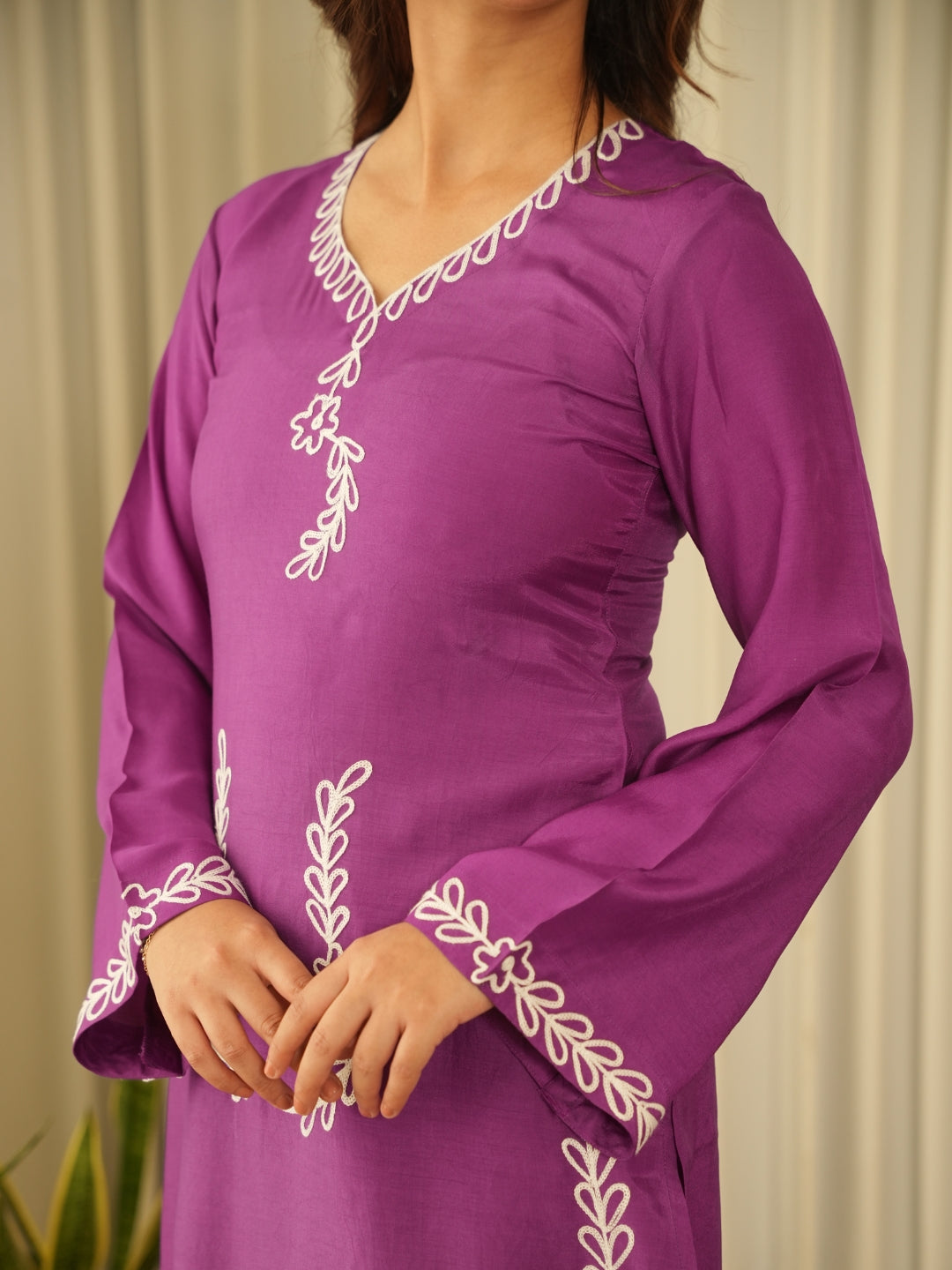 Royal Plum Muslin Co-ord Set