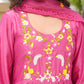 Rose Pink Floral Handwork Chanderi Kurta Set