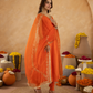 Orange Chanderi Anarkali with Aari Work & Sequin Embellished  Dupatta