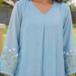 Bluebell Floral Aari Work Chanderi Kurta Set