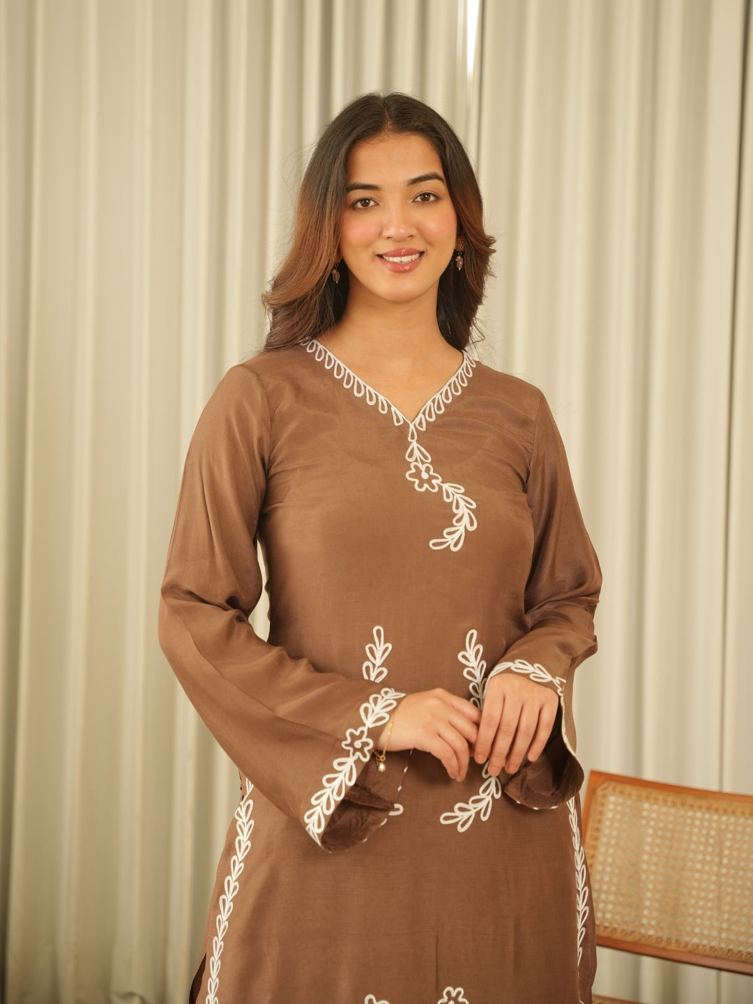 Chocolate Brown Muslin Co-ord Set