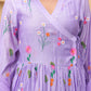 Lavender Daisy Chanderi Angrakha Kurta Set