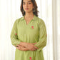 Pistachio Green Embroidered Chanderi Kurta Set with Pants