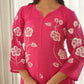 Ruby Bloom Hand-Painted Chanderi Kurta Set with Pearl Work
