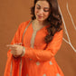 Adaayein Orange Chanderi Zari Sharara Set