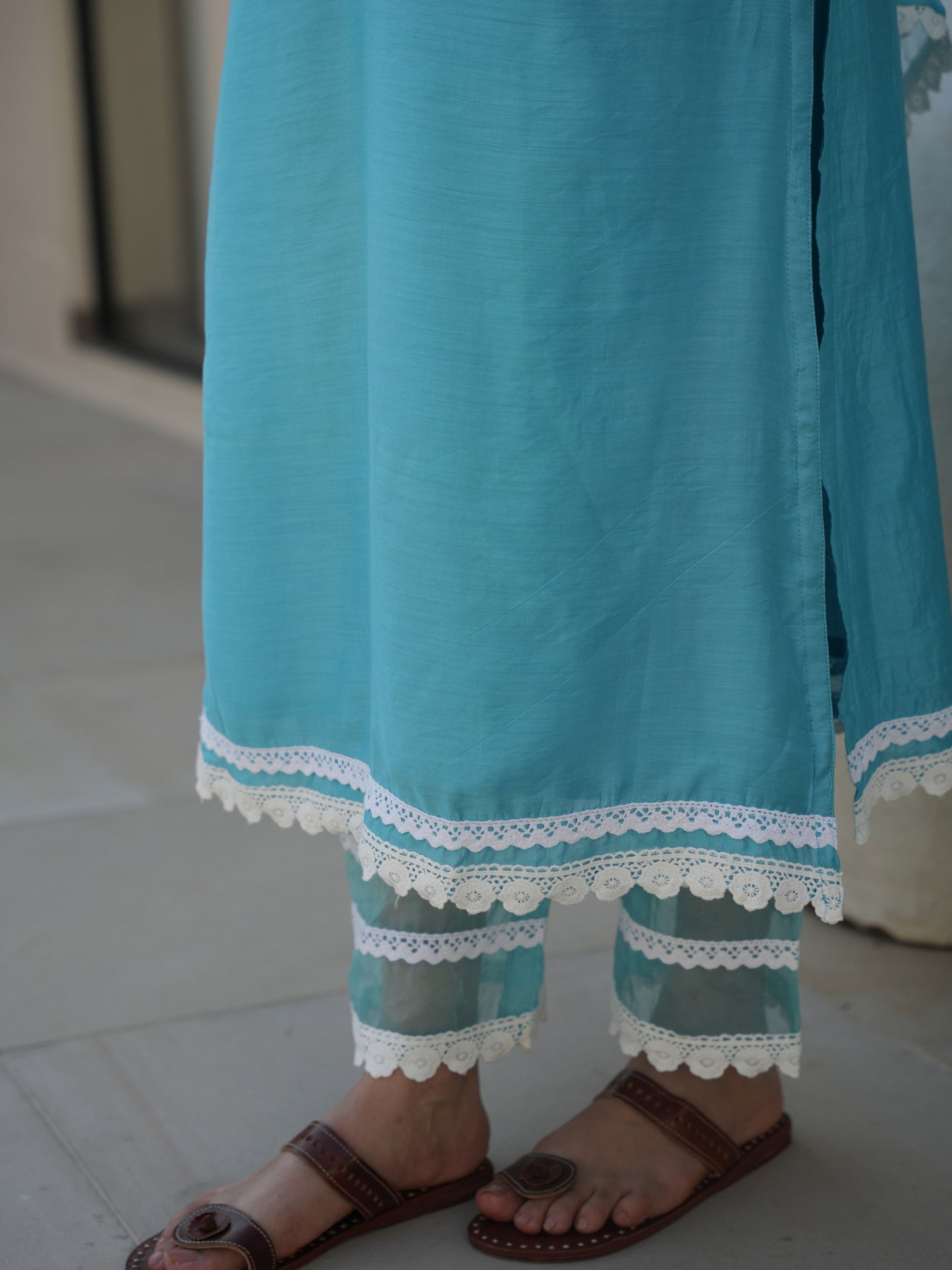 PINE SKY CHANDERI CROCHET LACEWORK SUIT SET