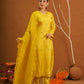 Hayaat Yellow Silk Mirrorwork Suit Set