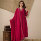 Inaya Rani Pink Velvet Kurta With Pant & Dupatta