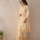 Rosabelle yellow rose embroidery cotton suit set
