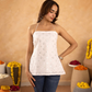 White Mirrorwork Chikan Short Kurti