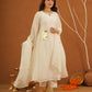 Apsaara White Chanderi Gota Suit Set