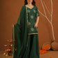 Tarannum Green Muslin Zariwork Sharara Set