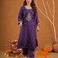 Zehra Purple Silk Zari Work Suit Set