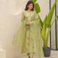 Pista Chanderi Floral Embroidered Suit Set