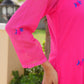 Pink Fuchsia Bloom Doria Aari Kurta Set