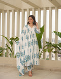 Persia White Block Print Suit Set