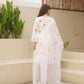 Shy White Embroidered Crushed Cotton Suit Set