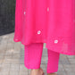 Pink Daisy Chanderi A-Line Kurta Set