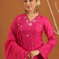 Nazakat Pink Silk Mirrorwork Suit Set