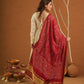 Roohi Off White Chanderi Set With Bandhej Dupatta
