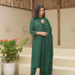 Bloosom Green Silk Straight Suit Set