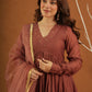 Zariya Brown Chanderi Gota Suit Set