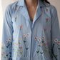 Liliah baby blue embroidery cotton cotton jacket dress