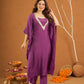Kohinoor Purple Maslin Aari Kaftan Set
