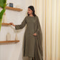 Sage Olive Schiffli  Straight Suit Set