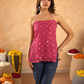 Rose Pink Mirrorwork Chikan Short Kurti