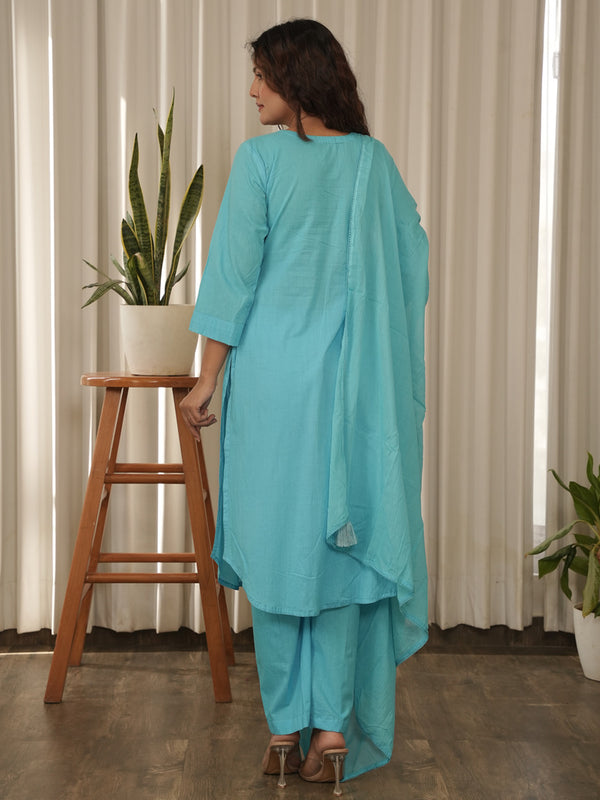 Sky Cotton Suit Set
