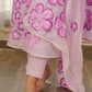 Mauve Blossom Hand Paint Soft Organza Suit Set