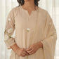 Ivory Beige Hand Paint Soft Organza Suit Set