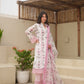 Maya White Chanderi  Staright Set