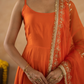 Orange Chanderi Anarkali with Aari Work & Sequin Embellished  Dupatta
