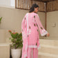 Saga Pink Handpaint Chiffon Suit Set