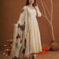 Nayab Off White Silk With Handpaint Dupatta