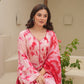 Red Silk Shibori Mirror  Work Staright Suit Set