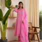Mable Pink Embroidered Doriya Suit Set