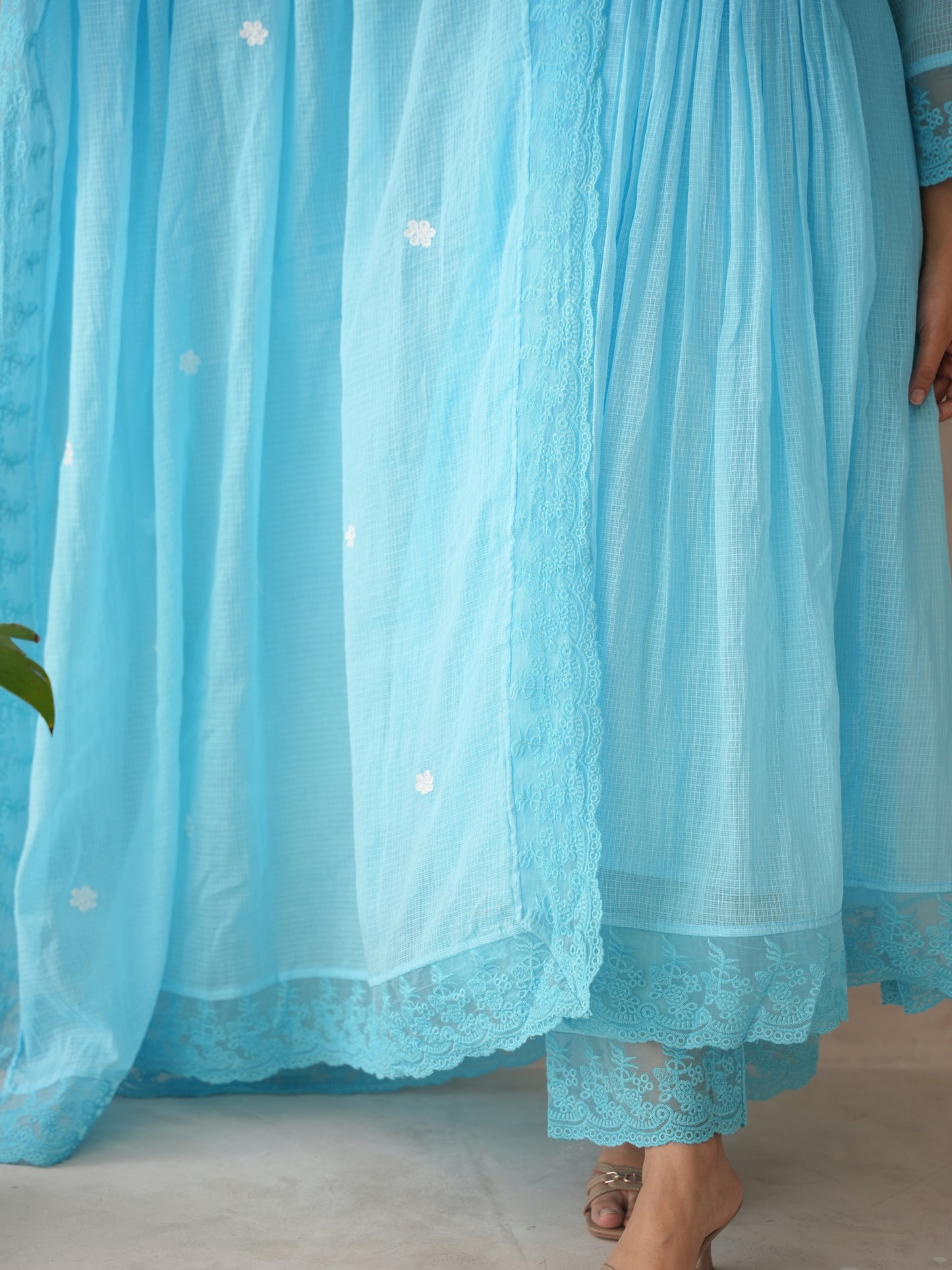 Aurea Sky Blue Doria Embriodered Suit Set