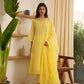Jane Yellow  Embroidered Doria Suit Set