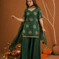 Tarannum Green Muslin Zariwork Sharara Set