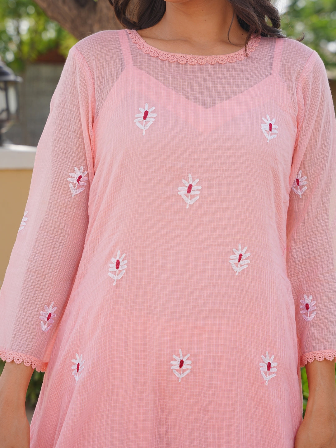 Blush Pink Emboidered Doria Set