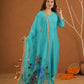 Mayaaz Sky Chanderi With Handpaint Dupatta