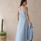 Liliah baby blue embroidery cotton cotton jacket dress