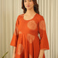 Rust Orange Cotton Screen Print Kurta Set with Pant & Dupatta