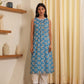 Myla Sky Chiffon Floral Kurta Set