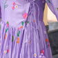 Lavender Daisy Chanderi Angrakha Kurta Set